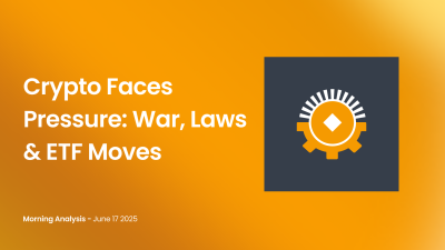 Crypto Faces Pressure: War, Laws & ETF Moves