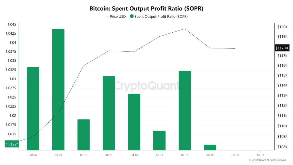Bitcoin Spent Output Profit Ratio (SOPR)