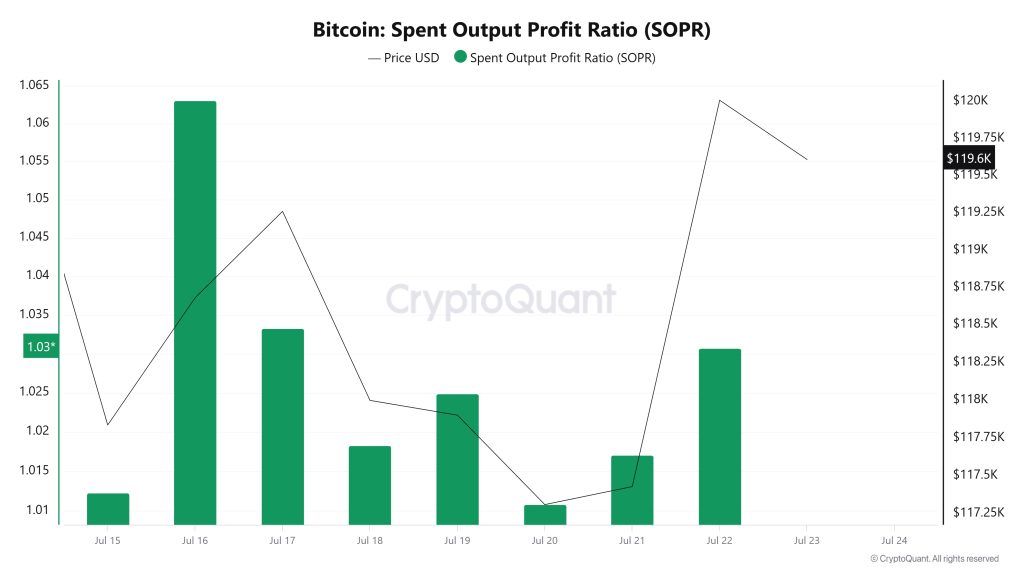 Bitcoin Spent Output Profit Ratio (SOPR)