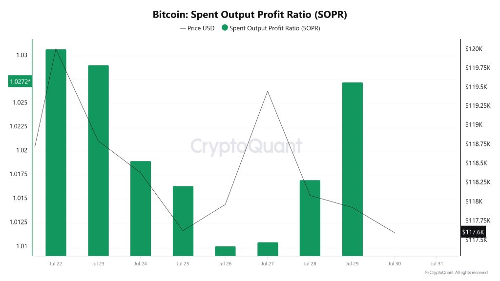 Bitcoin Spent Output Profit Ratio (SOPR)