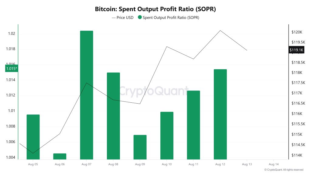 Bitcoin Spent Output Profit Ratio (SOPR)