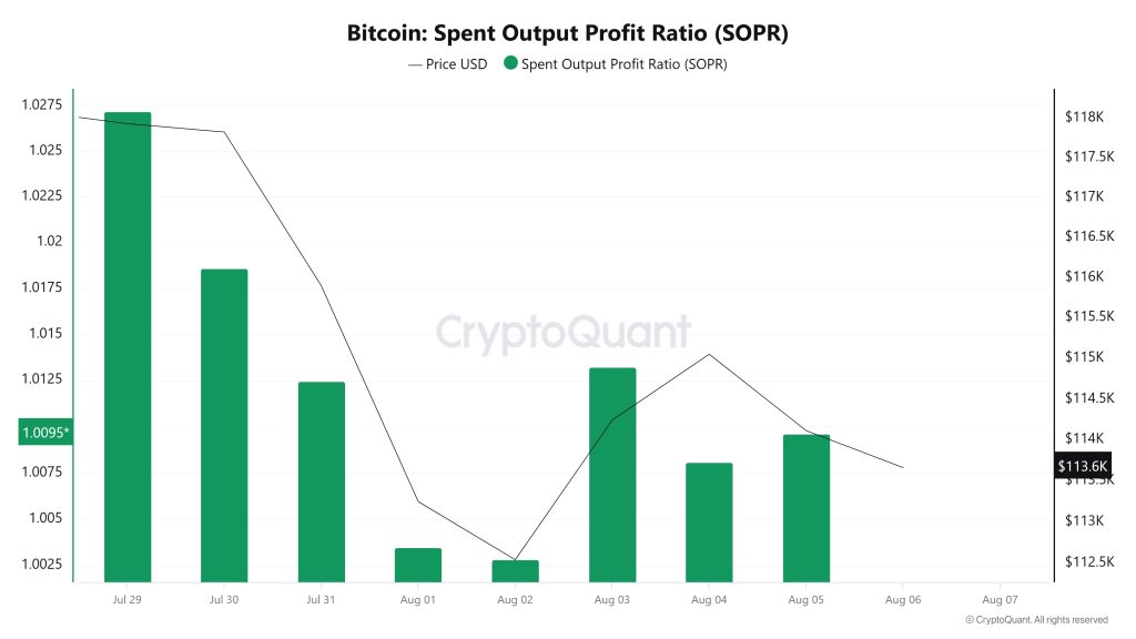 Bitcoin Spent Output Profit Ratio (SOPR)