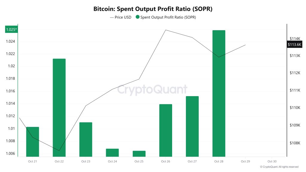 Bitcoin Spent Output Profit Ratio (SOPR)